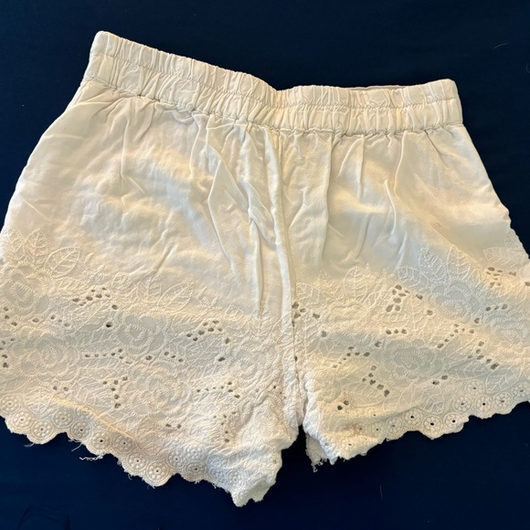White eyelet edge lined shorts, size small. - Picture 2 of 5